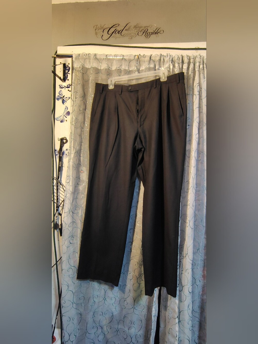 Ralph Lauren Men's Black Pleated Dress Trousers